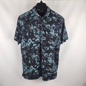 Travis Mathew Shirt Men Large Multi Floral Print Alley Oop S/S Polo 1MV104